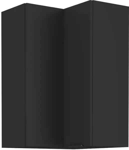 Horní rohová skříňka Siena 60x60 GN-90 2F (90°) Barva korpusu: Černá, Barva dvířek: Černá