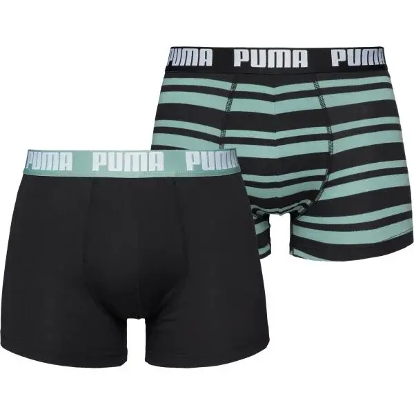 Puma HERITAGE STRIPE BOXER 2P Pánske boxerky, čierna, veľkosť