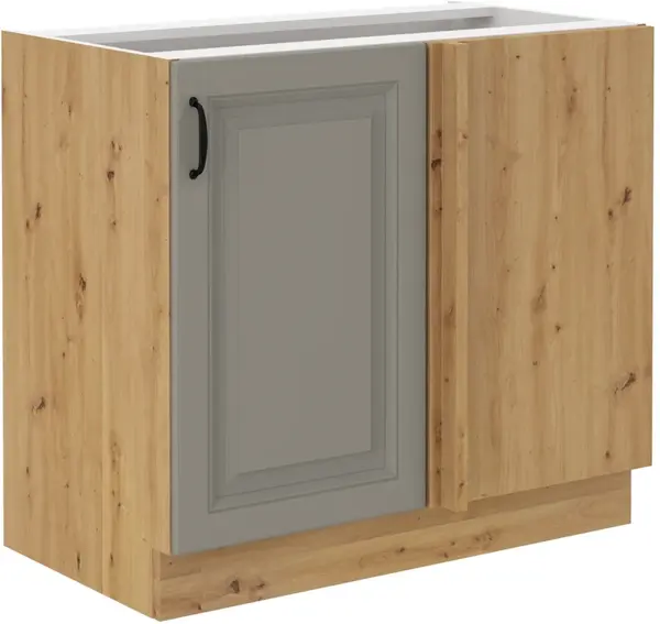 Spodní rohová skříňka Stilo 105 DN 1F Barva korpusu: Dub artisan, Barva dvířek: Clay Grey