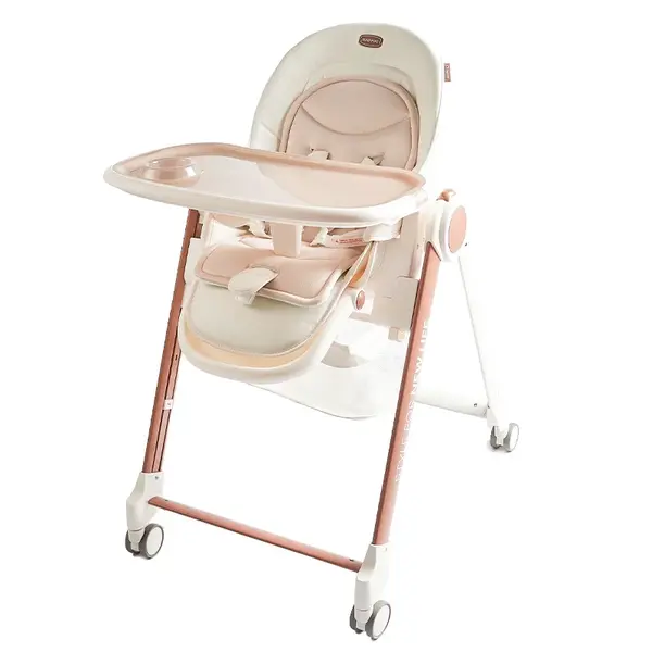 Jedálenská stolička s kolieskami hnedá