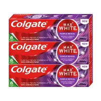 COLGATE Max White Purple Reveal bělicí zubní pasta 3 x 75 ml