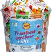 TRAUBENZUCKER Lolly lízátka z hroznového cukru 100 ks