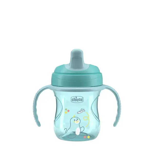 CHICCO Hrnček Training s držadlami teal, 6m+