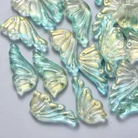 Transparent Spray Painted Glass Pendants