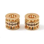 Brass Micro Pave Cubic Zirconia Beads