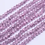 Faceted Rondelle Transparent Painted Glass Beads Strands