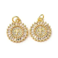Brass Micro Pave Cubic Zirconia Pendants