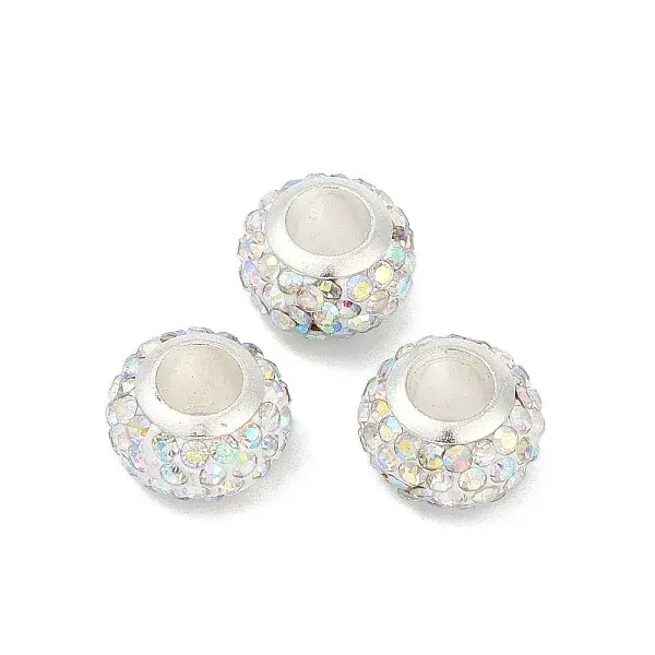 Alloy Rhinestone Clay Pave Beads