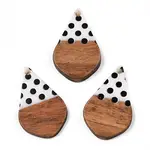 Printed Opaque Resin & Walnut Wood Pendants