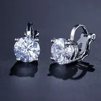 Brass Cubic Zirconia Clip-on Earrings