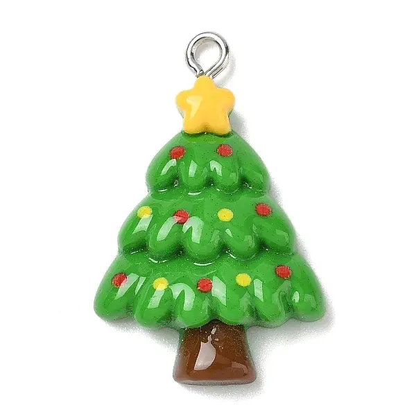 Christmas Theme Opaque Resin Pendants