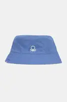 Dětský oboustranný bavlněný klobouk United Colors of Benetton fialová barva, 6KQACA02M