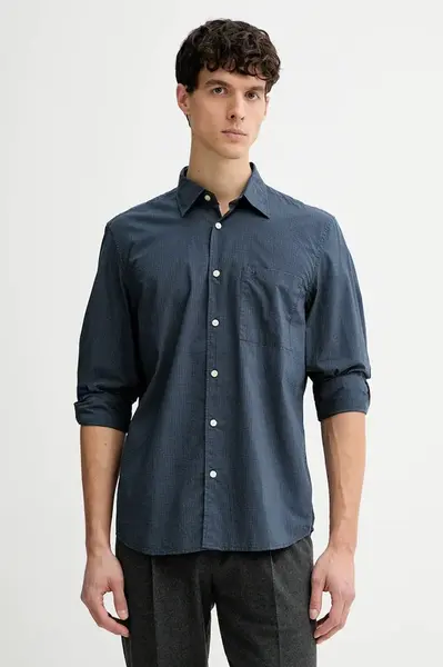 Bavlněná košile Marc O'Polo pánská, modrá barva, regular, s klasickým límcem, 620720842090