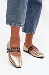 Dámské balerínky se zlatými řemínky Deliora