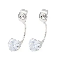 Alloy Clear Cubic Zirconia Earring Nuts