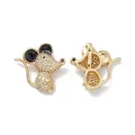 Rack Plating Brass Micro Pave Cubic Zirconia Charms