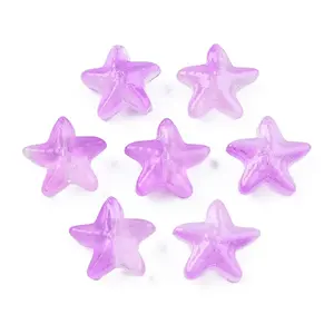 Transparent Spray Painted Glass Beads