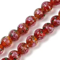 Handmade Glod Sand Lampwork Beads Strands
