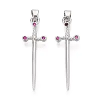 Brass Micro Pave Cubic Zirconia Pendants