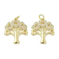 Brass Micro Pave Cubic Zirconia Pendants