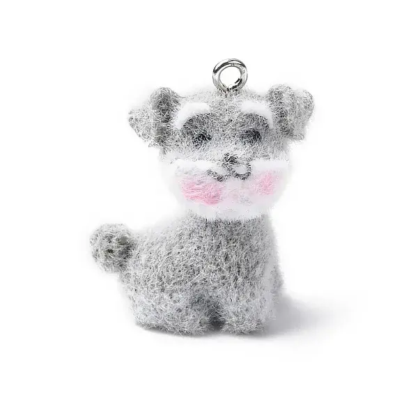 Animal Flocking Opaque Resin Pendants