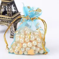 Heart Printed Organza Bags