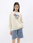 Thinking MU Blurry Flower Jimena Sweatshirt WHITE M