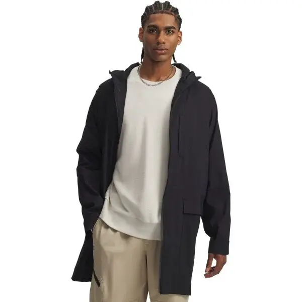 Under Armour UNSTOPPABLE TEXTURED Pánska predĺžená bunda, čierna, veľkosť L