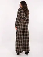 Kárované kalhoty s páskem