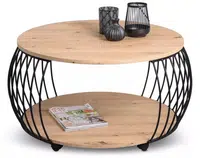 Kulatý konferenční stolek Peking 80 cm, dub artisan