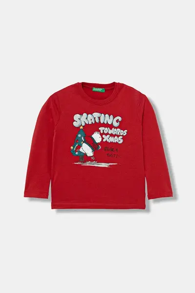 Detská bavlnená košeľa s dlhým rukávom United Colors of Benetton