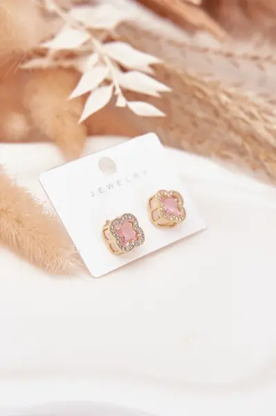 Náušnice Boto s růžovým zirkonem