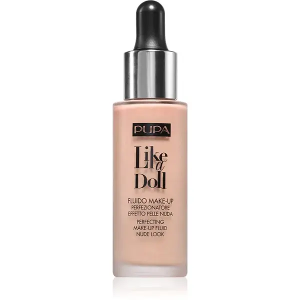 PUPA Milano Like a Doll make-up pre prirodzený vzhľad SPF 15 odtieň 020 - Light Beige 30 ml