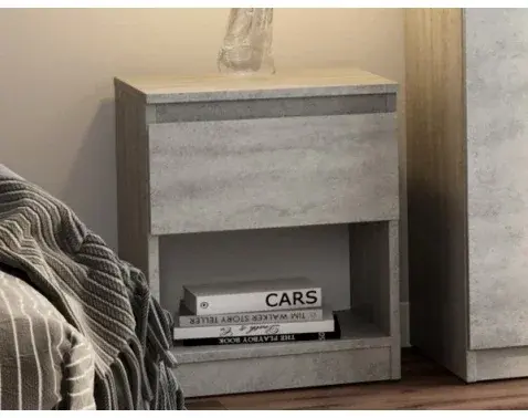 Skříňka/noční stolek Carlos 40 cm, šedý beton