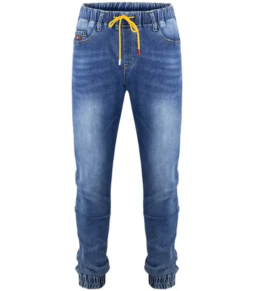 Pánske modré džínsy a joggery s viazaním