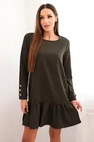 Kesi Šaty s khaki volánem