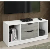 TV stolek Sten 100 cm, bílý/šedý beton
