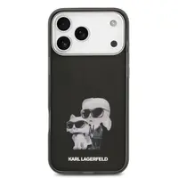 Zadní kryt Karl Lagerfeld IML Aquarelle Karl and Choupette pro Apple iPhone 17 Pro Max, černá