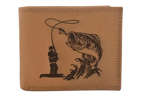 Mercucio peněženka natural vzor 57 rybář a candát