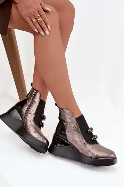 S. BARSKI dámské kotníkové boty na platformě