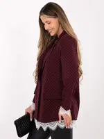 Bordový prešívaný bomber s čipkou