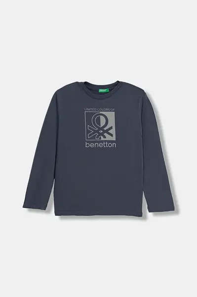 Dětské bavlněné tričko s dlouhým rukávem United Colors of Benetton