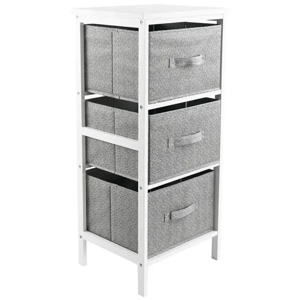 Carryhome KOMODA, borovice, šedá, bílá, 37/80/30 cm