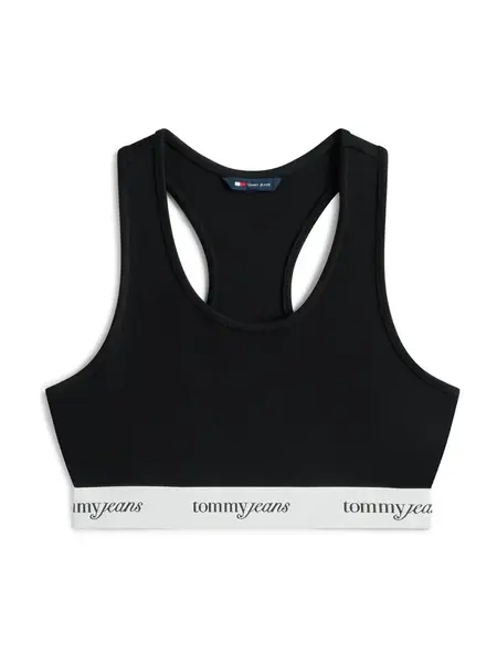 Tommy Jeans Podprsenka  čierna / šedobiela