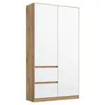 Rauch Möbel ŠATNÍ SKŘÍŇ S OTOČNÝMI DVEŘMI, bílá, dub artisan, 91/197/54 cm