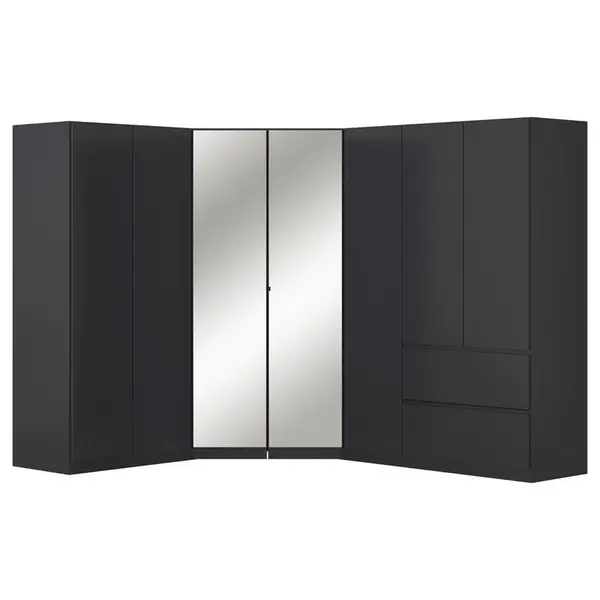 Rauch Möbel ROHOVÁ ŠATNÍ SKŘÍŇ, šedá, 208/197/253 cm