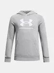 Svetlosivá chlapčenská mikina s kapucňou Under Armour UA Rival Fleece BL Hoodie