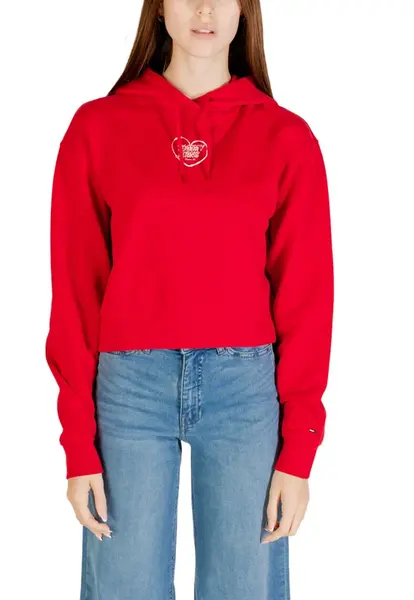Červená mikina Tommy Hilfiger s kapucí