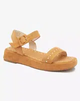 Resti Brown women's sandals with rhinestones Franssia - Footwear