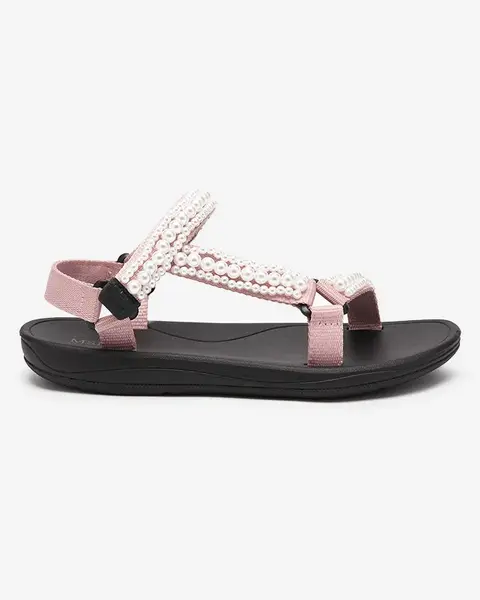 Resti Pink women's sports sandals with Dotiss pearls- Footwear